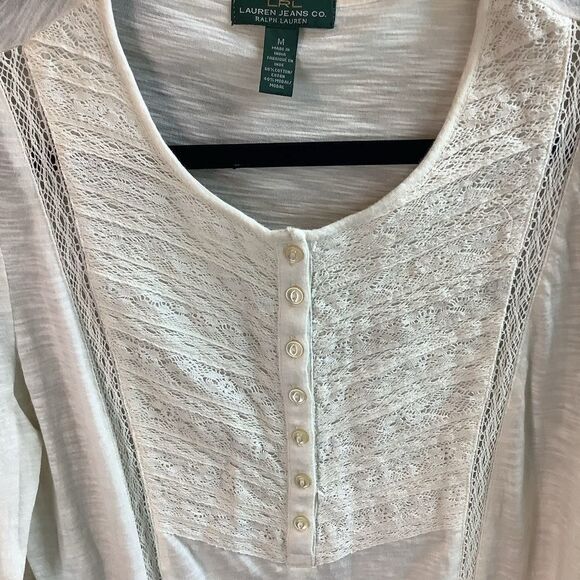 Lauren Ralph Lauren Cream Henley - Picture 2 of 5